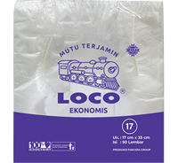 Bolsa de PE Económica LOCO con Relieve, Tamaño 17x33, Resistente, Práctica, Reciclable, Perfecta para Empaquetado Diario, Calidad a Precio Accesible