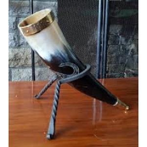 Hot Selling Beer Drinking Viking Drinking Horn With Brass Rim Custom logo Eco Viking Horn <b>Mug</b> Unique Design Viking Drinking Horn - Product Image 1