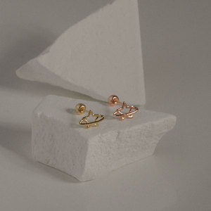 Da donna alla moda Mini Star Planet Line tutto in oro 14k orecchini a bottone Fine K-gioielli all'ingrosso graziosi gioielli Piercing fantastici - Product Image 4