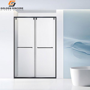 Puerta de ducha corrediza de vidrio templado moderna personalizada para apartamento Villa insonorizada Marco de aleación de aluminio baño cabina de ducha - Product Image 4