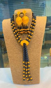 African WEDDING LONG EARRINGS 4 Piece Necklace <b>Bracelet</b> Erraings Finger Rings Bulk Buy Discount - Product Image 3