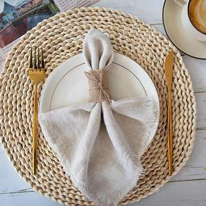 Decoración de mesa de comedor elegante moderna, juego de 100 piezas de servilleteros de yute, servilletero de Metal con diseño de cuerda moderno para fiestas - Product Image 6