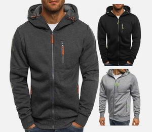 Vente en gros Sweat à capuche zippé pour homme, sweat-shirt de sport, streetwear, usine OEM/ODM - Product Image 1