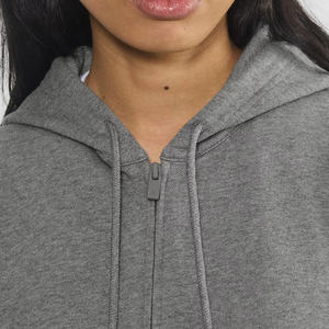 Nuevos Conjuntos Deportivos Cortos Grises con Logotipo Personalizado al por Mayor, Conjuntos Deportivos con Capucha y Cremallera para Mujer, Transpirables, Estilo Urbano, Joggers para Mujer - Product Image 6