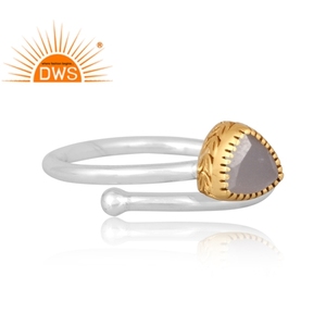 Anillo apilable de piedras preciosas de piedra de Luna gris Natural de plata de ley fina superventas, joyería personalizada para mujer, regalo para ella - Product Image 3