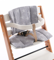 Chaise haute réglable en bois de hêtre pour bébé avec plateau amovible, chaise d'alimentation convertible en bois pour bébés et tout-petits