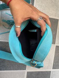 Sac à main rond à franges en cuir suédé Style occidental Boot Stich New Designer Offre Spéciale turquoise colour Bohemian Women Handbag - Product Image 6