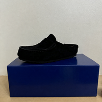 Mules en daim et cuir véritable à bout fermé, respirantes, style rétro britannique, chaussures décontractées et tendance pour hommes et femmes, toutes saisons