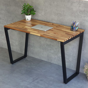 120x60cm Acacia Wood Office <b>Desk</b> and Chair Combo with Assembled Legs CB68196 for <b>Computer</b> Use - Product Image 5