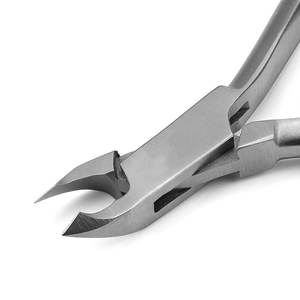 Pince à cuticules professionnelle pour ongles épais, en acier au carbone plaqué or, manche français, ressort simple, mâchoire de 4 mm - Product Image 3