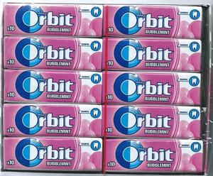 Venta al por mayor de chicle Orbit Spearmint con sabor a frutas y menta - Deliciosa goma de mascar con xilitol, 5 calorías o menos por unidad - Product Image 1