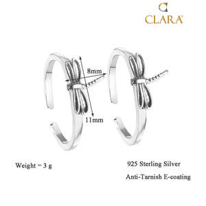 NOVAMART Fine 925 Sterling Silver Butterfly Toe <b>Rings</b> Pair with Diamond and Zircon for Engagement Wedding Wholesale Export - Product Image 3