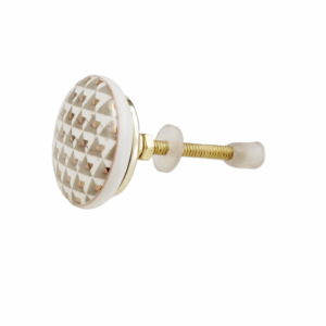 Boutons en céramique de fleur de travail d'or marocain poignées de meubles hexagonales pour armoires armoires armoires commodes chambres à coucher cuisines à manger - Product Image 3