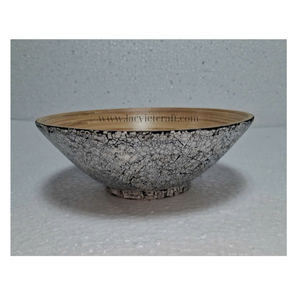 Bol à salade en bambou filé avec incrustation de coquille d'oeuf à prix réduit, fait à la main, ustensiles de cuisine avec logo personnalisé du Vietnam, bon choix - Product Image 3