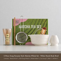 Ensemble de fouets à matcha Japandi écologiques, bol en porcelaine avec bec verseur, support en bambou, tamis en acier inoxydable, kit de cérémonie du thé, ensemble cadeau