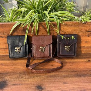 กระเป๋าสะพายข้างหนังแท้ลายจระเข้สีน้ำตาลใหม่กระเป๋าสะพายข้างขนาดเล็กแบบเย็บด้วยมือสำหรับผู้หญิงกระเป๋าสวยงามแนววินเทจ - Product Image 2