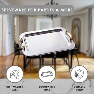 Plateau de service en métal très demandé pour la maison, l'hôtellerie, les mariages et les réceptions – Expériences culinaires artisanales exclusives d'Inde - Product Image 5