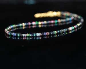 Black Ethiopian Fire <b>Opal</b> Beaded <b>Necklace</b> Handmade Jewelry Gift Third Party Certified 925 Sterling Silver <b>Gold</b> Plated Hindu - Product Image 4