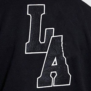 เสื้อนอกบอมเบอร์แจ็คเก็ตทีมตัวแทนออกแบบได้เองสีส้มดำแขนเสื้อสีตัดกันปักโลโก้ - Product Image 4