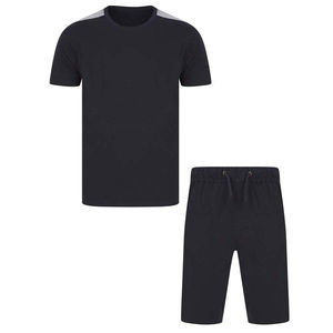 Ensembles T-shirts et shorts pour hommes Ensembles courts d'été personnalisés pour hommes Ensemble de t-shirts respirants en coton à impression de logo personnalisé - Product Image 1
