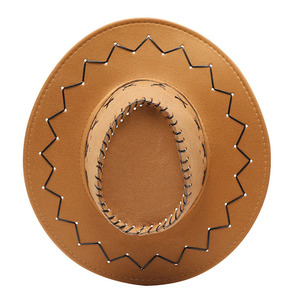 Sombreros de Vaquero de Cuero de Diseño Personalizado, Estilo Vintage, Unisex, Alta Calidad, Nuevo Estilo, Ala Ancha, para Todas las Estaciones, con Costuras Exteriores - Product Image 3