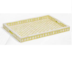 ถาดตกแต่งทำมือ ลายฝังกระดูก รูปทรงสี่เหลี่ยมผืนผ้า สำหรับร้านอาหาร คาเฟ่ ร้านกาแฟ งานจัดเลี้ยง ถาดเสิร์ฟ - Product Image 4