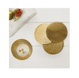 Juego de 4 posavasos de Madera hechos a mano con soporte de metal dorado para porciones de té de oficina a muy buen precio - Product Image 2