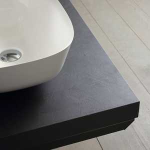 Lavabo sur comptoir Vieste avec étagères murales en bois gris de 60 cm - Product Image 2