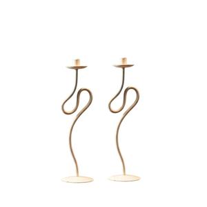 Juego de 2 Portavelas Cónicos de Metal Negro de Estilo Moderno, Candelabros de Hierro para Decoración del Hogar, Mesa de Comedor, Bodas y Eventos - Product Image 2