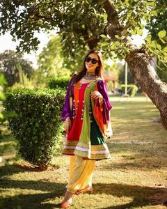 Robe longue élégante en mousseline de soie vintage pour femmes afghanes, tenue royale culturelle avec de riches broderies pour les cérémonies de mariage et les festivals - Product Image 3