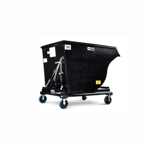 Industrial self dumping hopper for warehouse scrap waste material handling forklift compatible heavy duty steel body - Product Image 3