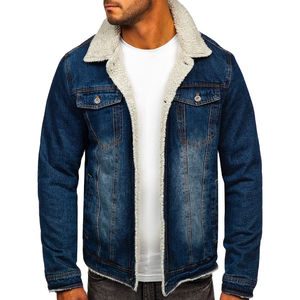 Veste denim noire à manches longues avec logo personnalisé pour hommes vente en gros OEM jeans décontractés personnalisés pour veste d'hiver pour hommes - Product Image 1