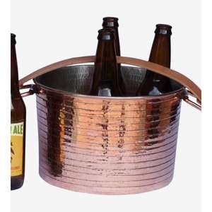 Cubo de hielo de cobre de inspiración vintage, diseño aislado para reuniones con clase, configuraciones de Bar de lujo hechas de cartón de metal duradero - Product Image 1