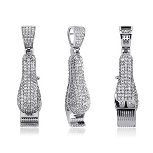 Collares de Alta Calidad de Moda Hip Hop Chapados en Oro con Colgante de Maquinilla de Afeitar y Diamantes de Laboratorio, Venta al por Mayor, Regalo de Joyería - Product Image 6