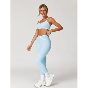 Conjuntos deportivos, sujetador deportivo sin costuras, leggings de yoga, transpirables, elásticos, de cintura alta, ligeros, ropa deportiva para mujer - Product Image 4