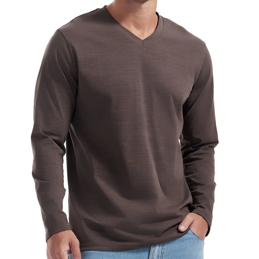 Miglior Shopping Online maglietta a maniche lunghe girocollo da uomo personalizzata in cotone 100%