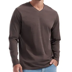 Best Online Shopping 100% cotton custom men crew neck long sleeve t shirt