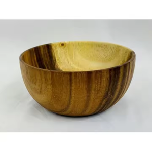 Cuenco de servicio de madera de acacia ecológico pulido de primera calidad para uso en fiestas de Hotel en casa-Crescent Crafts Estilo clásico - Product Image 4