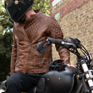 Veste en cuir PU d'hiver chaude en peau de mouton pour hommes avec col montant Livraison rapide en usine - Product Image 5