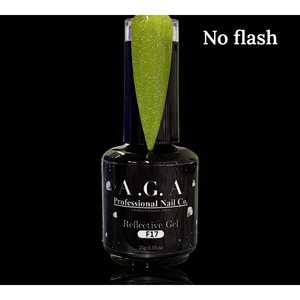 Gel Riflettente A.G.A # Smalto per Unghie UV Verde Neon 17, Flacone da 15ml, Stile Designer per Saloni di Bellezza, Campione Gratuito, Magnetico Solido - Product Image 2