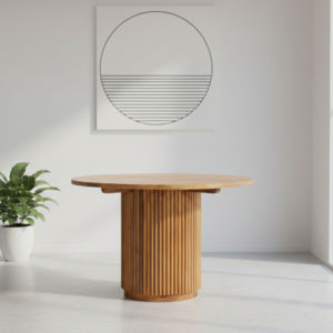 โต๊ะรับประทานอาหารไม้สักแท้สไตล์โมเดิร์นร่วมสมัย หรูหรา เป็นมิตรกับสิ่งแวดล้อม ทนทาน เหมาะสำหรับใช้ภายในบ้าน - Product Image 1