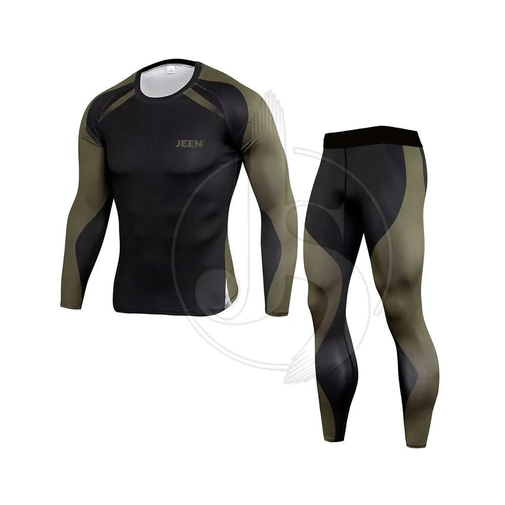 2 Pieces Sportswear Compression Set Wholesale Men Running Training Tights Compression Fitness Suit