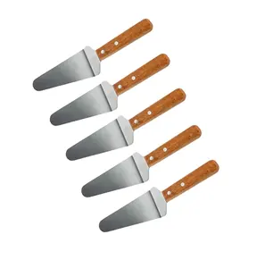 Herramientas para servir pasteles de acero inoxidable de estilo único servidor de pastel grabado/madera con mango de madera a precio de India - Product Image 1