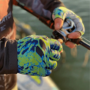 Professional Blue-Black Color-Fishing <b>Gloves</b> Sun-Protection Fingerless <b>Gloves</b> For Men <b>Women</b> Fishing <b>Gloves</b> Made By Germany - Product Image 4