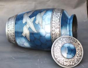 Adult Cremation Urns for Male/Female Funeral Urn for Human Ashes Decorative Urns for Ashes Large <b>Keepsake</b> <b>Box</b> Butterfly Blue - Product Image 3
