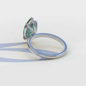 Styliste 10K Or Massif Vivid Green Marquise Diamant Bague Six Griffes Prong Set Solitaire Bague Élégante Cadeau pour les Femmes - Product Image 5