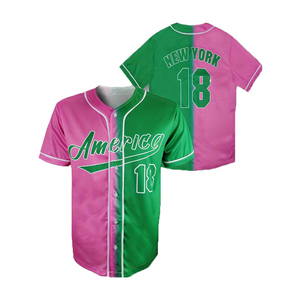 Camiseta de Béisbol Sublimada al por Mayor OEM, Diseño Gráfico Completo, Transpirable, de Poliéster, con Botones al Frente, Costuras Reforzadas - Product Image 1