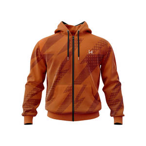 Sweat à capuche zippé en molleton doux et respirant, style décontracté pour l'hiver, avec impression frontale personnalisable OEM - Product Image 4