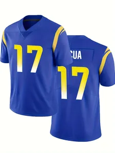 2025 calidad Premium clásico fútbol americano cuello en V Jersey verano deportes entrenamiento Rugby manga corta Top logotipo frontal - Product Image 4