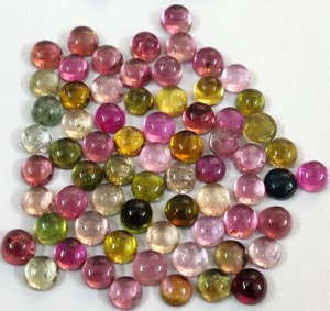 Cabochon rond en tourmaline multicolore naturelle 4mm de qualité supérieure-Tourmaline multicolore en vrac de qualité supérieure - Product Image 5